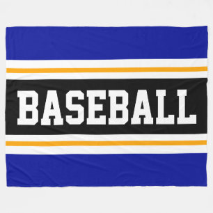 Couverture Polaire BASEBALL Bleu profond Jaune noir rayures athlétiqu