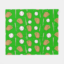 Couverture Polaire Baseball - Gants, Balles et Bats Modèle sans Coutu