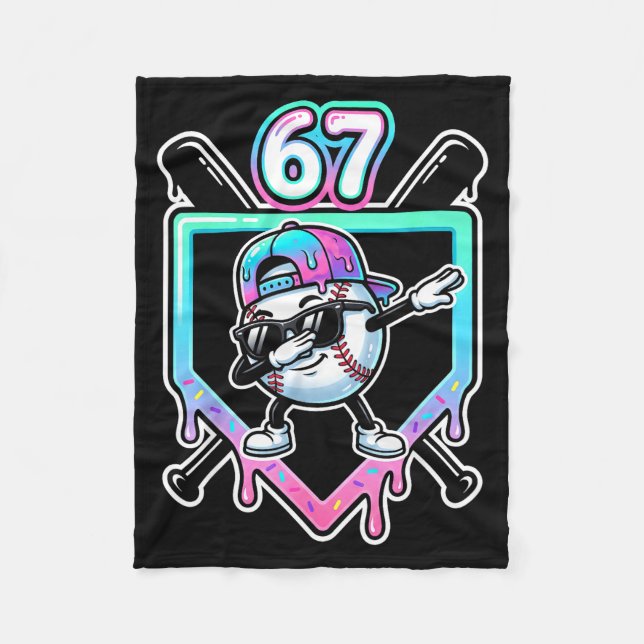 Couverture Polaire Baseball Ice Cream Drip 67 Player Dabbing Six Seve (Devant)