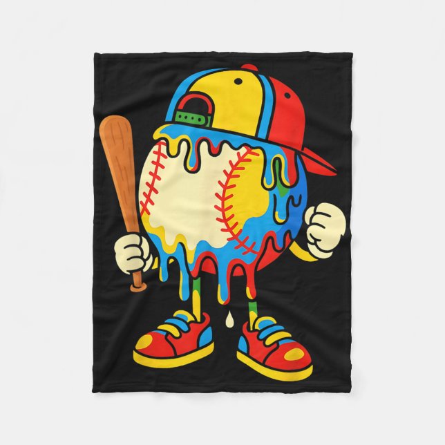 Couverture Polaire Baseball Ice Cream Drip Youth Back To School Baseb (Devant)