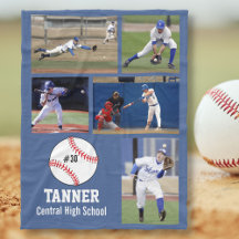 Baseball personnalisé 5 Photo Collage Nom d'équipe