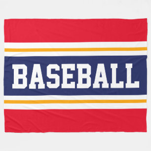 Couverture Polaire BASEBALL Rouge Blanc Marine Bleu Stripes athlétiqu