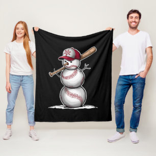 Couverture Polaire Baseball Snowman Balls Neige Noël Noël Noël cadeau