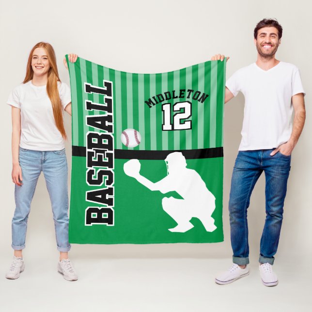 Couverture Polaire Baseball ⚾ Sport en Vert - Catcher (En situation)