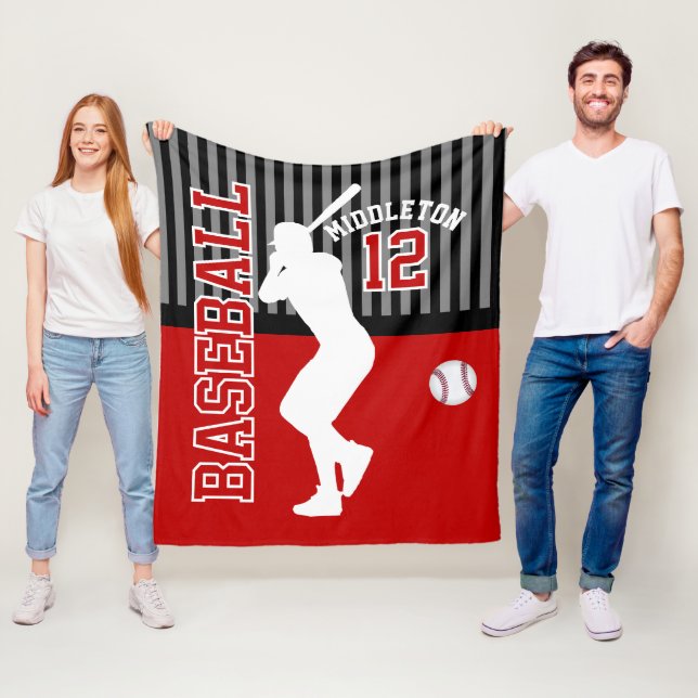 Couverture Polaire Baseball ⚾ Sport - Rouge foncé (En situation)