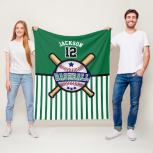 Couverture Polaire Baseball ⚾ Star - Bleu foncé et Vert