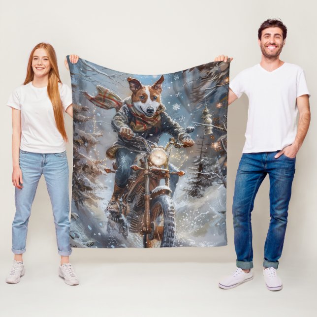 Couverture Polaire Basenji Chien équitation Moto Noël (En situation)