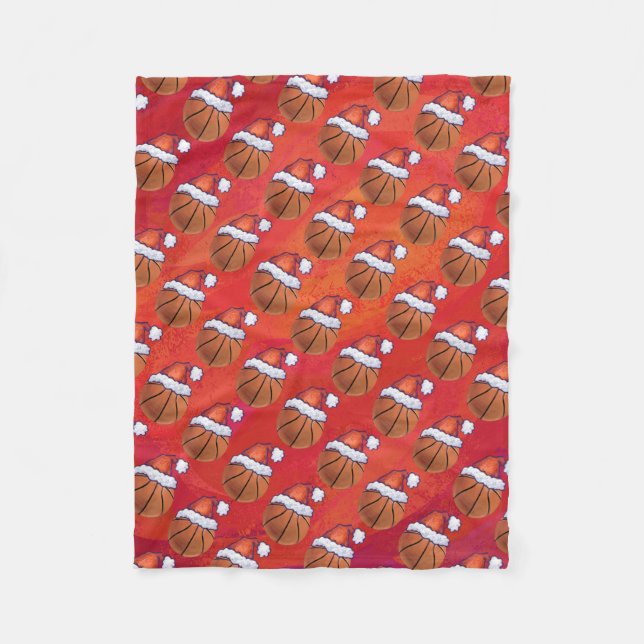 Couverture Polaire Basket-ball en Motif de Santa Hat (Devant)