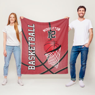 Couverture Polaire Basket 🏀 Sport Design en rouge