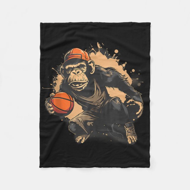 Couverture Polaire Basketball Animal Art Nature Basketball Hotte Monk (Devant)