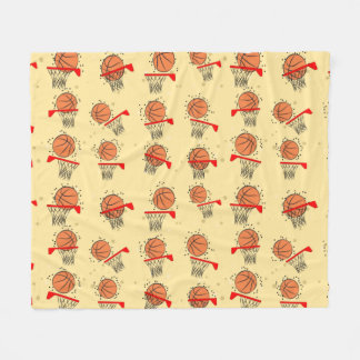 Couverture Polaire Basketball - Balle & Cerceau Motif Sans Couture