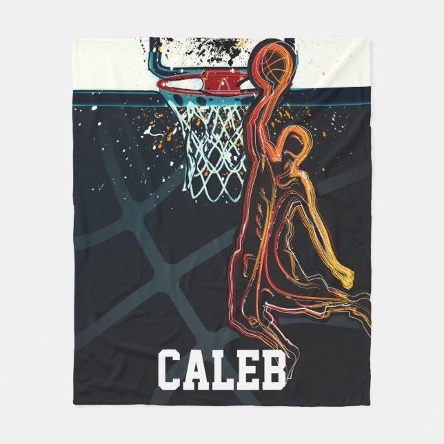 Couverture Polaire Basketball Dunk Shot Cool urbain moderne (Devant)