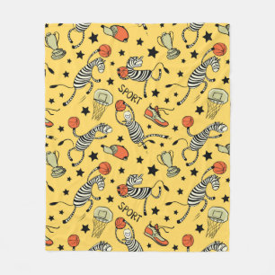 Couverture Polaire Basketball jeu sans couture motif avec doodé mign