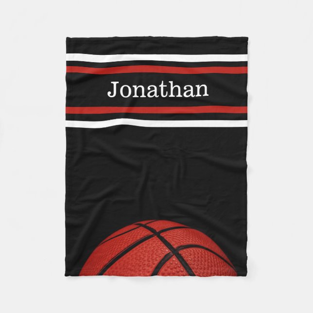 Couverture Polaire Basketball Nom du sport, entraîneur joueur coéquip (Devant)