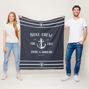 Couverture Polaire Bateau Crew For Life Nautique Moderne Nom Personna