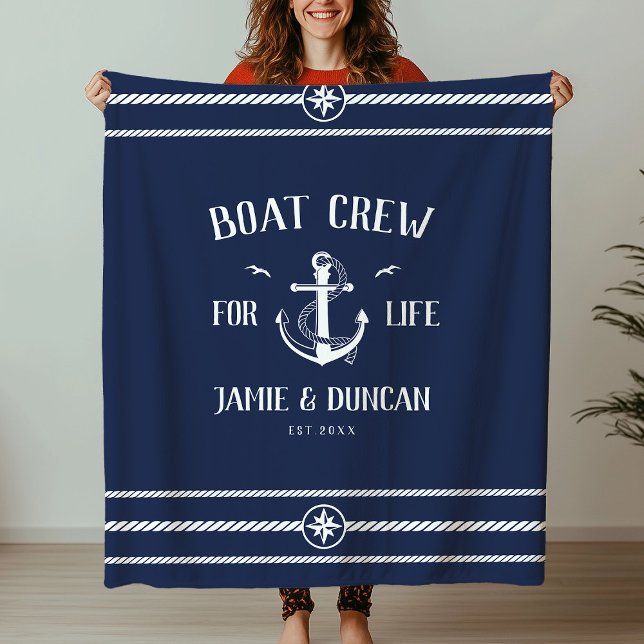 Couverture Polaire Bateau Crew For Life Nautique Moderne Personnalisé (Créateur téléchargé)