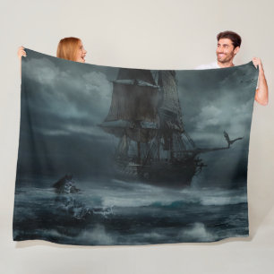 Couverture Polaire BATEAU de PIRATE dans une TEMPÊTE