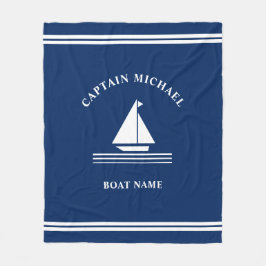 Couverture Polaire  Bateau nautique Marine Blue Boat Nom Voile