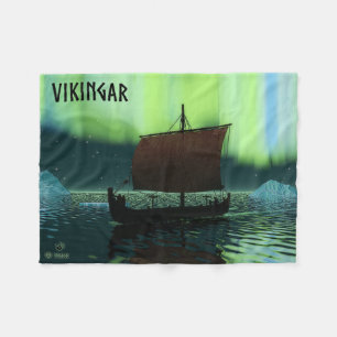 Couverture Polaire Bateau Viking Et Aurores Boréales