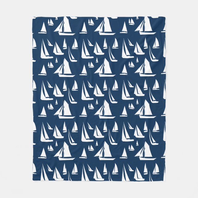 Couverture Polaire Bateaux à voile Bleu marine (Devant)