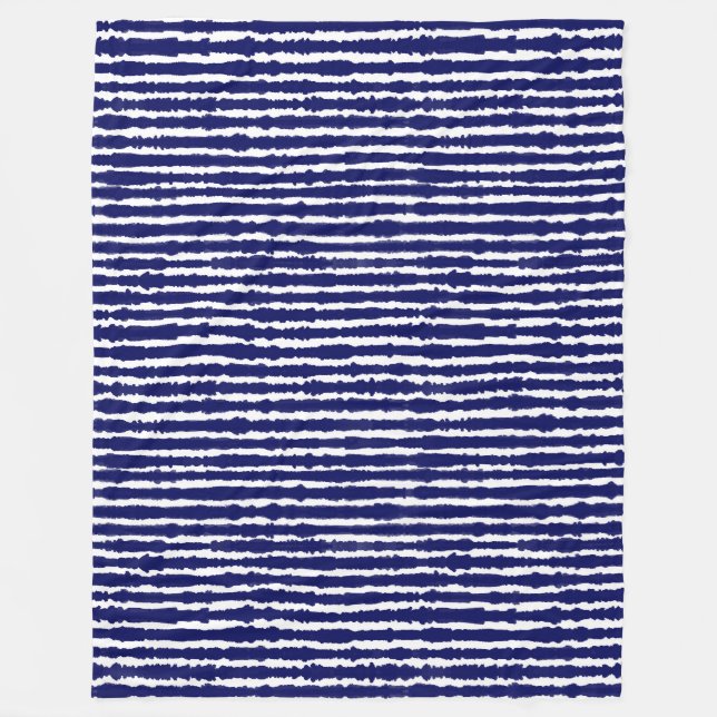 Couverture Polaire Batik Indigo Style Stripes (Devant)