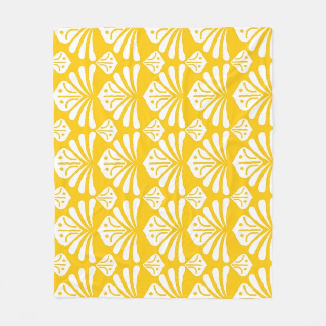 Couverture Polaire batik indonésien : kawung, motifs de gurda. (Devant)
