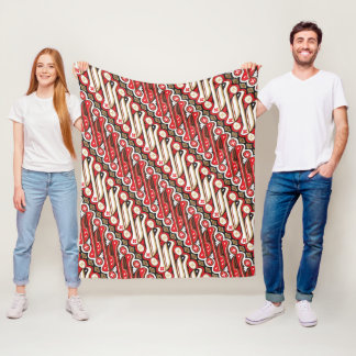 Couverture Polaire Batik Parang Motif sans couture rouge