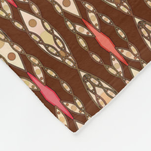 Couverture Polaire Batik tribal - Brown, Tan et Coral