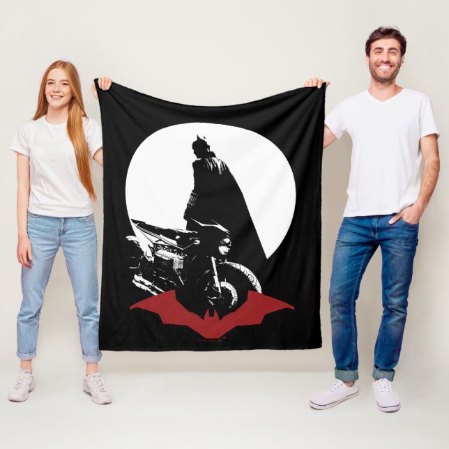Couverture Polaire Batman Motorcycle Silhouette (En situation)