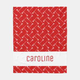 Couverture Polaire Bâtons blancs de crosse rouge à motifs