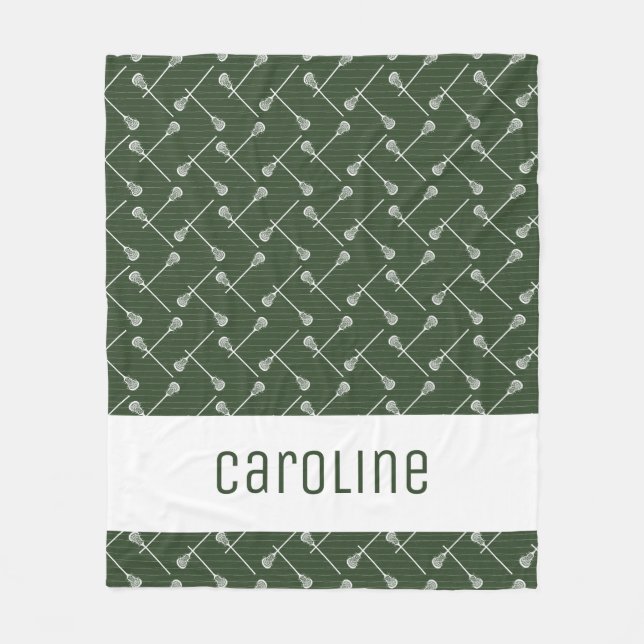 Couverture Polaire Bâtons blancs de crosse verte de forêt à motifs (Devant)