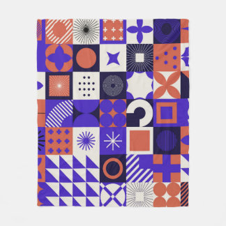 Couverture Polaire Bauhaus moderne : Motif géométrique audacieux.