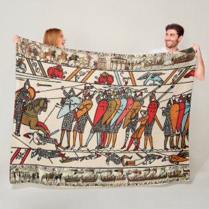 COUVERTURE POLAIRE BAYEUX TAPESTERIE BATAILLE DE HASTINGS CHEVALIERS
