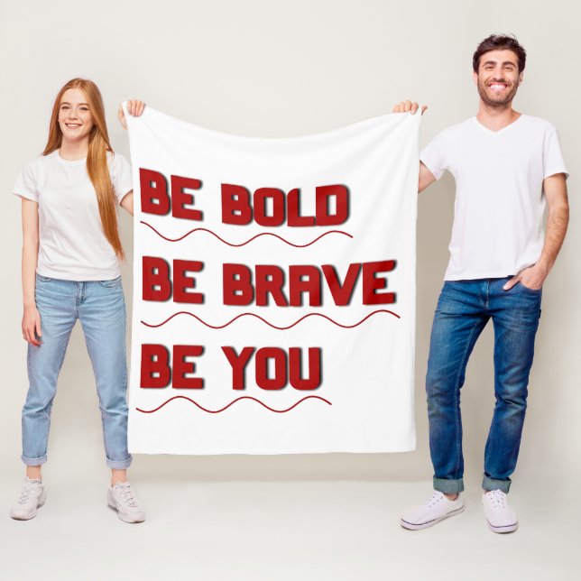 Couverture Polaire "Be You" Cool Motivational Fleece Blanche (En situation)