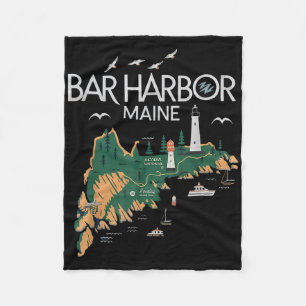 Couverture Polaire Beach Lighthouse Bar Harbour Maine