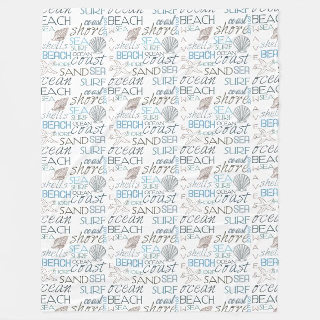 Couverture Polaire Beach Shops Sea Sand Blue (Devant)