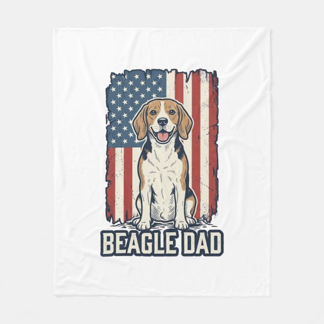 Couverture Polaire Beagle Dad Patriotic Vintage Engraving Dog Design_ (Devant)