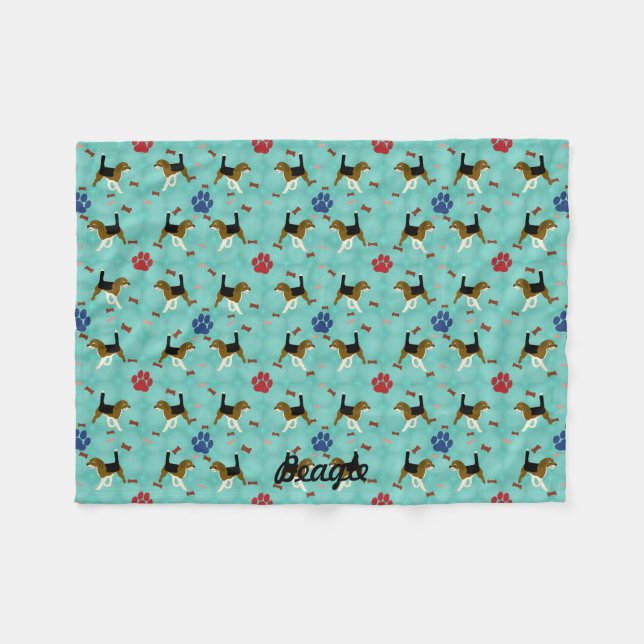Couverture Polaire Beagle de dessin (Devant (Horizontal))