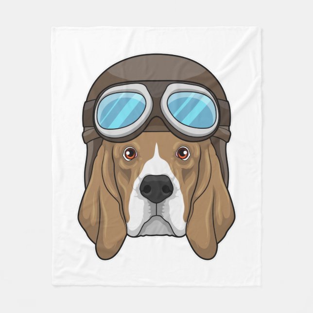 Couverture Polaire Beagle en tant que pilote avec casquette pilote (Devant)