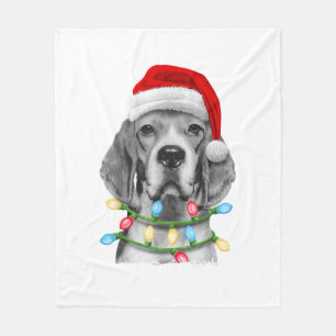Couverture Polaire Beagle Père Noël Noël Arbre Lumières Noël Garçons