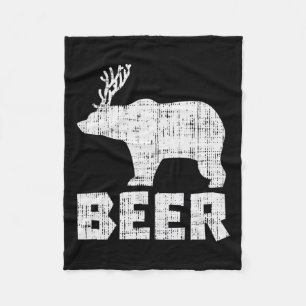 Couverture Polaire Bear Deer Beer Drôle Boire Chasse Camping Papa