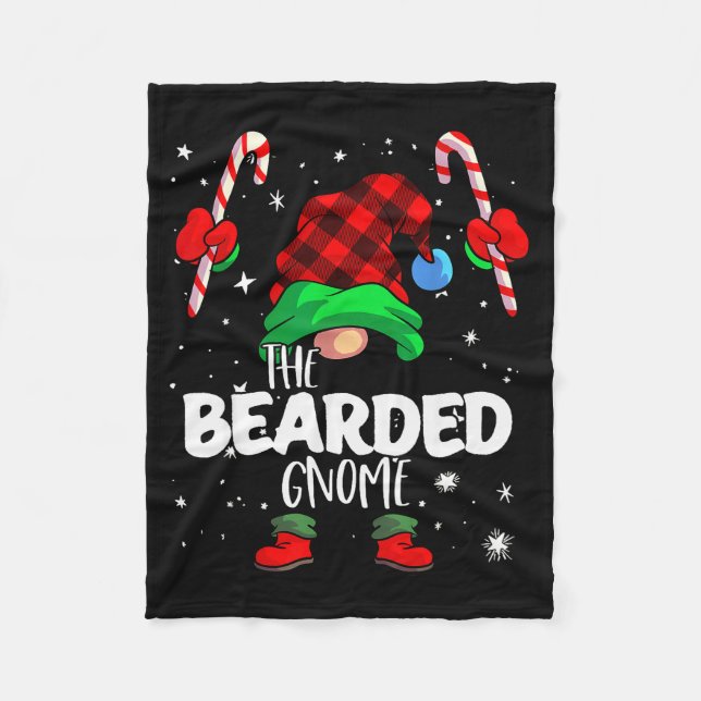 Couverture Polaire Bearded Gnome Red Buffalo Plaid Matching Family Ch (Devant)