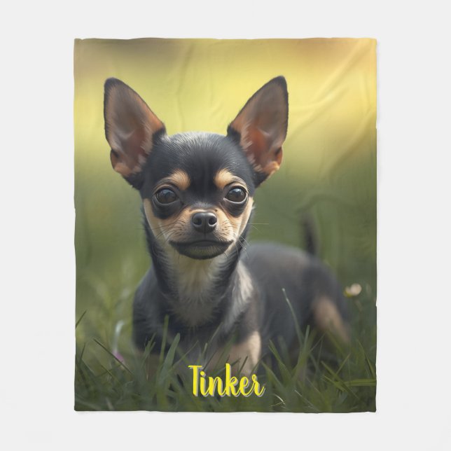 Couverture Polaire Beau Chihuahua Personnalisé (Devant)