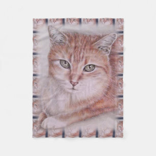 Couverture Polaire Beau dessin d'art de chat tigré pour des amoureux