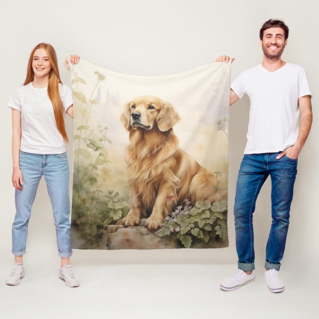 Couverture Polaire Beau Golden Retriever (En situation)