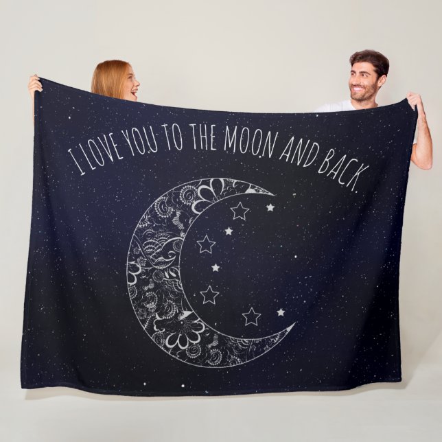 Couverture Polaire Beau je t'aime à la lune et au retour (En situation)