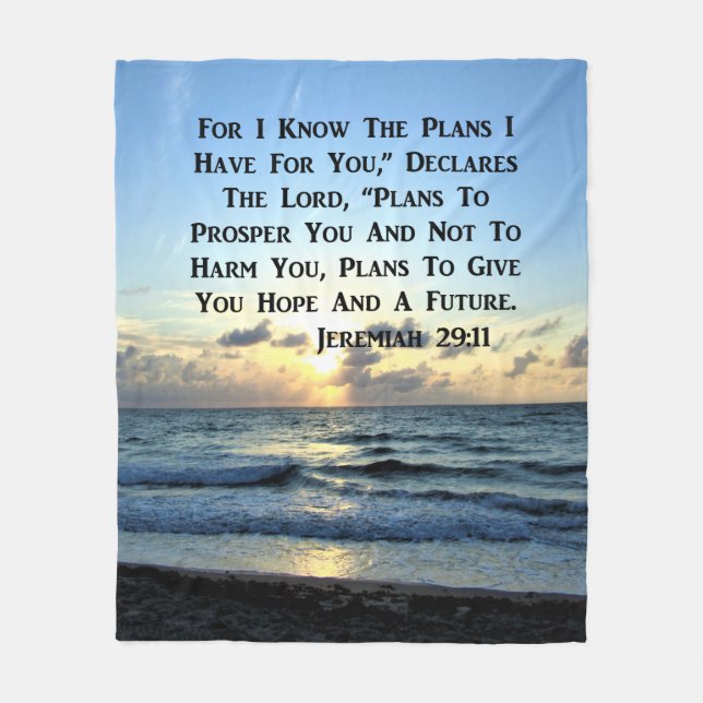 COUVERTURE POLAIRE BEAU JEREMIAH 29:11 SCRIPTURE VERSE (Devant)