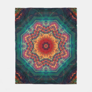 Couverture Polaire Beau kaléidoscope à fleurs multicolores motif