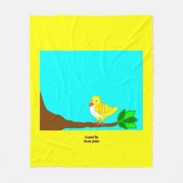 Couverture Polaire Beau Matin Oiseau Jaune Milieu Blanche-Toison