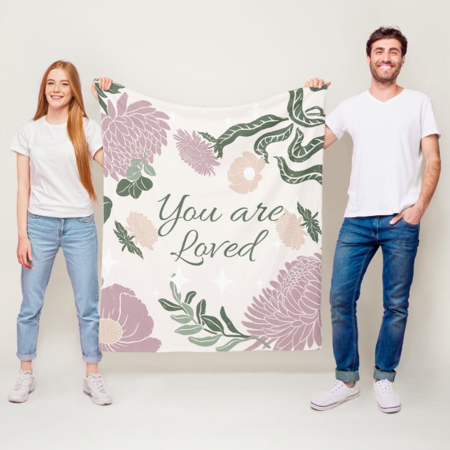 Couverture Polaire Beau pastel motif l Cute design avec script (En situation)